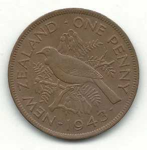 VERY NICE HIGH GRADE AU 1943 NEW ZEALAND LARGE PENNY-JUL246 - Picture 1 of 2