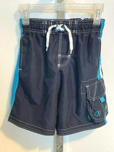 OP Youth XS (4-5) Swim Trunks Bathing Suit Dark Navy Blue with stripes - Picture 1 of 5