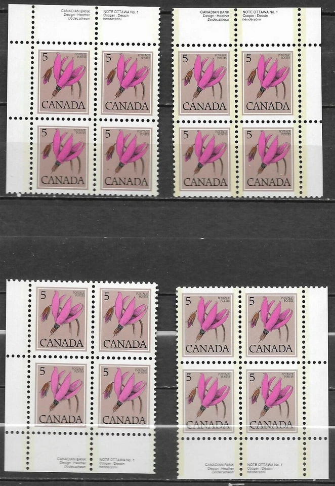 pk00811:Stamps-Canada #710 Shooting Star 5 cent Plate 1 Block Set- MNH - Image 1 of 1