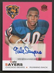 GALE SAYERS 2015 TOPPS 60TH ANNIVERSARY GOLD 1969 ROOKIE REPRINT AUTO AUTOGRAPH