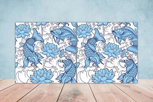 Azulejos de pared de cerámica para peces Koi ducha salpicadero azulejos japoneses Japón - Imagen 1 de 2