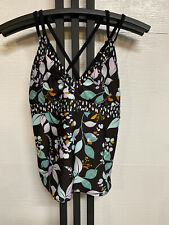 New listing
		black floral TITLE NINE top TANKINI swim suit size XL