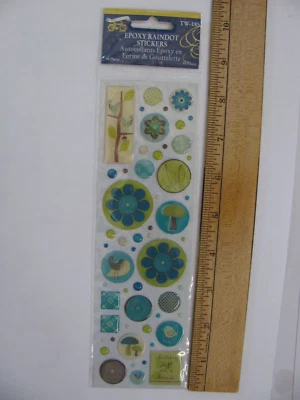 PEGATINAS EPOXI Bicicleta Pequeñas Amarillas Flores Hojas Puntos 54 Piezas Nuevo de Lote Antiguo Foto 1 de 2