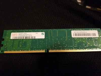 Hynix 256MB, DDR ,184 PIN , PC-3200 ( Model: HYMD532646CP6J-D43 AA-T) - Image 1 of 2