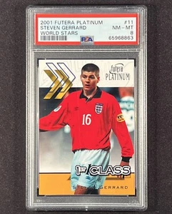 STEVEN GERRARD 2001 Futera Soccer 2nd Year Rookie RC Card ENGLAND #1 1 PSA 8 - Picture 1 of 2