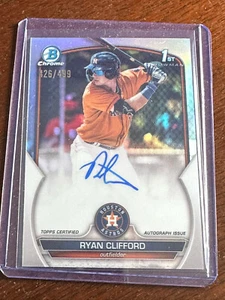 Bowman 2023 cromo base refractor automático Ryan Clifford Houston Astros/499 - Imagen 1 de 1