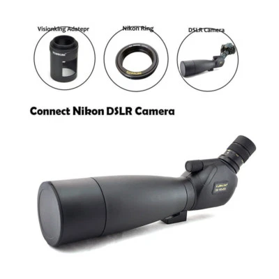Visionking 20-60x80 Bak4 Waterproof Spotting scope W/Tripod Nikon Camera Adapter - Image 1 of 4