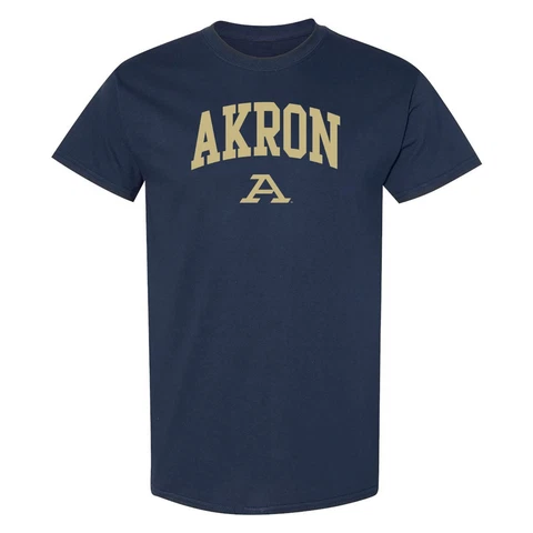 Akron Zips Arch Logo Licensed Mens T-Shirt Unisex Tee Cover