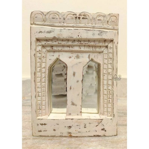 Old India Temple Mirror Frame Wall Hanging Reclaimed Furniture Antique Home Deco Cover