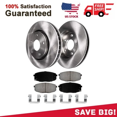 Rotores de rotor de frenos de disco delanteros y almohadilla de cerámica para Kia Soul 2014 2015 2016 Foto 1 de 4