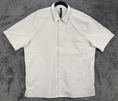 Camisa Lululemon Para Hombre XL Blanca Manga Corta Botones Rendimiento Bolsillo XL Foto 1 de 4