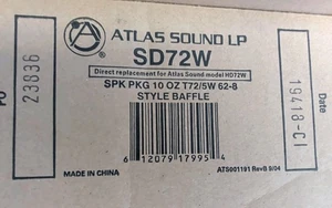 NEW Atlas Sound SD72W 8" 70V Dual Cone Ceiling Speaker Assembly - Picture 1 of 4