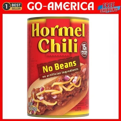 BRANDED Hormel Chili No Beans, 15 Ounce Pack of 12