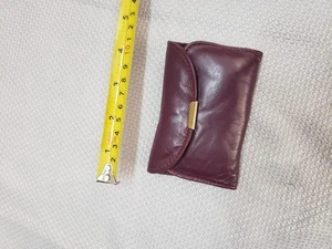 Vintage kleine weinrote Leder Geldbörse (D) - Bild 1 von 3