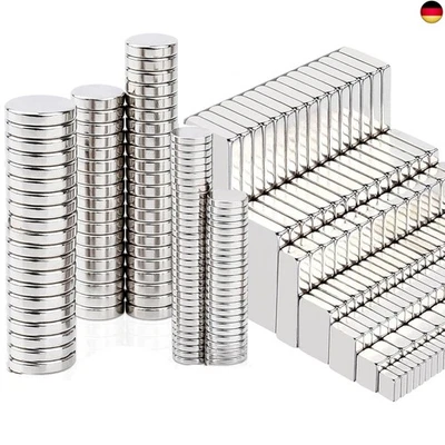 DGDUBRB 300 Stück Magnete Stark, 4 Verschiedene Größen, Neodym Magnete Extra Stark Si