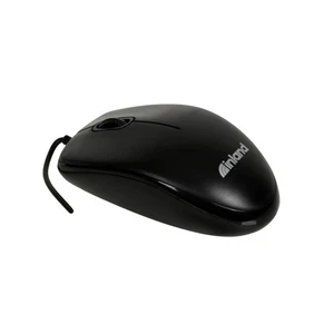 INLAND USB OPTICAL MOUSE BLACK WIRED PC MAC ANDROID CHROME LINUX NEW #398529 - Picture 1 of 12
