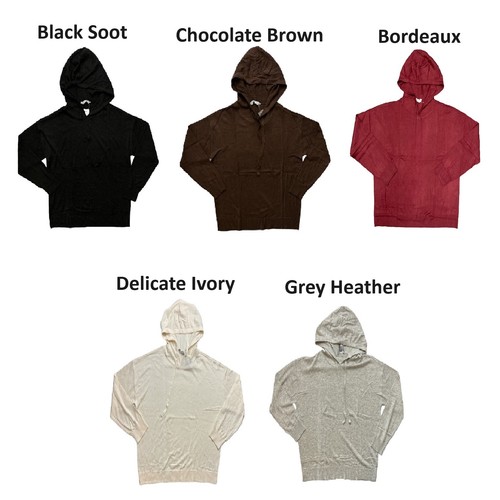 OFF WHITE Felpa con cappuccio donna Member's Mark bordo a costine Luxe misto cashmere