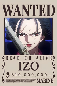 IZO WANTED ONE PIECE 8"X12" ALUMINUM METAL POSTER SIGN/WALL ART M19 - Picture 1 of 5