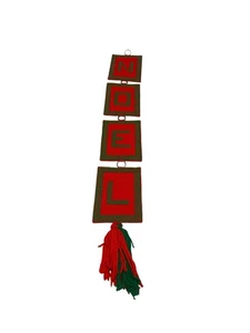 Vintage Noel handgenäht Wandbehang Weihnachtsdeko Garn Quaste - Bild 1 von 13
