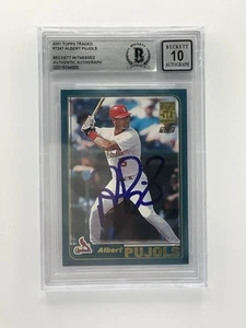 2001 Topps Traded Albert Pujols RC Auto Beckett Auto 10 Grade - Picture 1 of 2