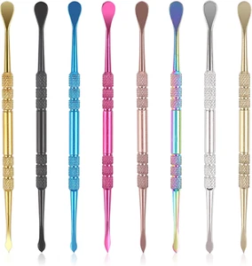 Paquete de 8 Kit de herramientas para tallar cera arco iris acero inoxidable doble cabeza Dab herramientas Wa - Imagen 1 de 11