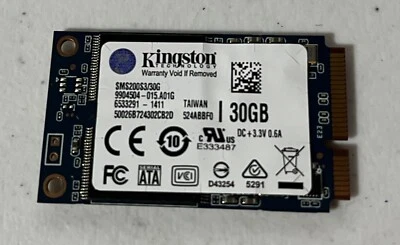 Used - Tested - Kingston 30GB mS200 SSDNow mSATA SMS200S3/30G Internal SSD - Image 1 of 2