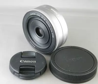 [Top MINT] Canon EF-M 22mm F2 STM Silver AF Wide Angle Lens from Japan - Image 1 of 4