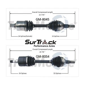 š„Surtrak Pair of Front CV Axle Shafts for Chevrolet Impala Buick Allureš„ - Picture 1 of 1