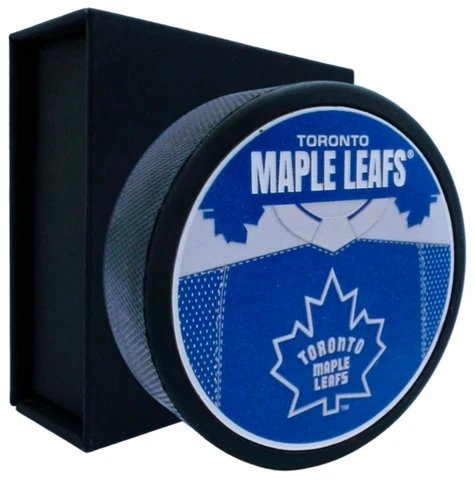 Toronto Maple Leafs 3-D Engraved Reverse Retro Jersey Puck Collector's Box Set Cover