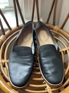 sperry shoes women size 8 Black Leather Loafer Flats