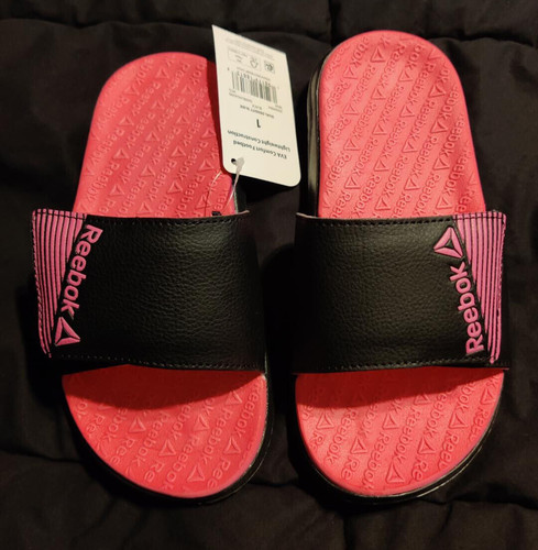 Sandali Reebok Ragazza Nero Rosa Slides Taglia 1