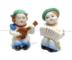 Vintage MCM Japan Salt & Pepper Shakers Set of Musicians Hand painted Ceramic - Picture 1 of 7