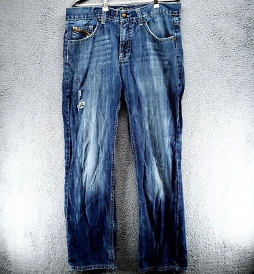 Request Jeans Vintage Mens 36X34 Thick Stitch Distressed Blue Denim Y2K - Image 1 of 4