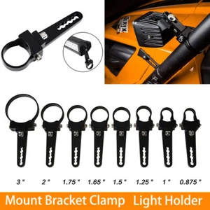 2Pcs Black Bull Bar Roll Cage Mount Bracket Clamps Offroad LED Work Light Bars - Foto 1 di 11