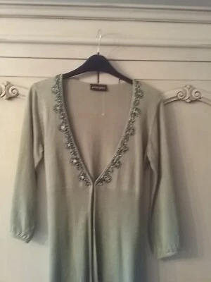 Womens Principles Green Embellished Midi Belted Cardigan. Size 14. Worn Twice. - Image 1 of 4