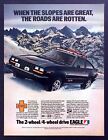 1982 AMC Eagle SX-4 Liftback in Snow photo "Pentes Great-Roads Rotten" annonce imprimée