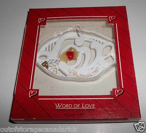 Hallmark Porcelain Ornament World of Love Christmas 1987 QX4477 - NEW RARE - Picture 1 of 2