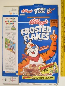 MT KELLOGG'S Cereal Box 1994 FROSTED FLAKES Breakfast Detective Game Z107-28 - Picture 1 of 2