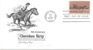 Scott 1360 FDC - 6 cent stamp - October 15 1968 - Cherokee Strip - Vintage - Picture 1 of 1