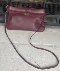 Vintage Etienne Aigner Burgundy Red Leather Clutch Crossbody Vintage Handbag