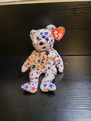 Ty Beanie Baby Rojo Blanco y Azul - (Oso 2002) Patriótico Foto 1 de 4