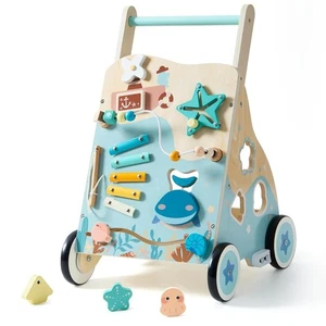 Robud Wooden Baby Push Walker Ocean-Themed  Push Toy for Toddlers Gifts - Picture 1 of 8