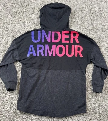 Under Armour Heat Gear Lightweight Pullover Hoodie Neon Spellout Youth Small - Image 1 of 3