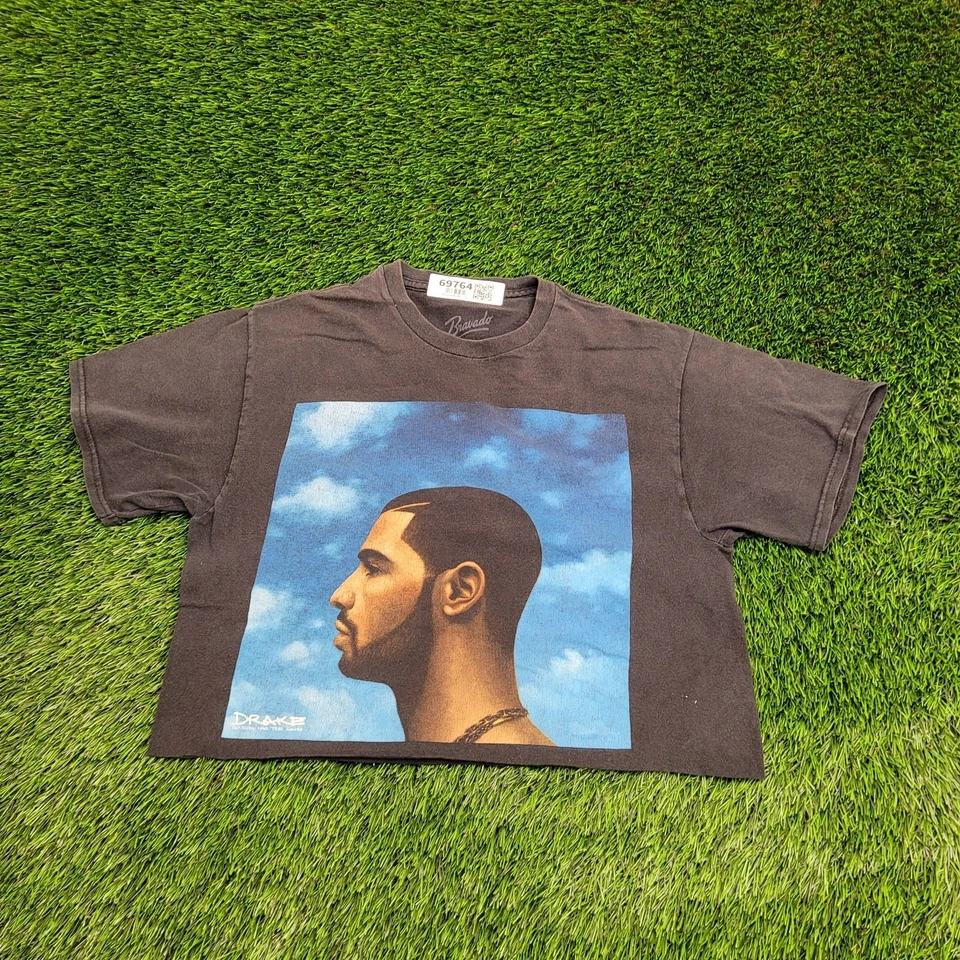 Drake Nothing Was The Same Cropped Shirt Womens S/M 19x18 Faded Black Cotton Tee - Image 1 of 4
