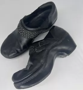 Y2K Ariat Women's 9.5B Sheila Studded Heeled Clogs Comfort Shoes Black Leather - Picture 1 of 9