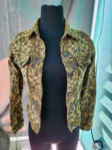Henna Paisley India Coat Long Sleeve Button Up Collared Size Medium Blazer - Picture 1 of 7