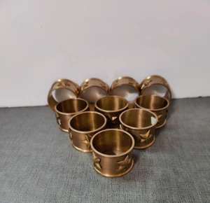 Vintage Napkin Rings Star Design Set of 10-Never Used-Very Good Condition - Picture 1 of 7