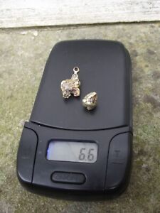 two small natural specimen quartz gold nugget 6.6 grams