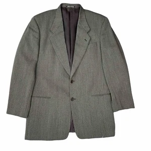 Giorgio Armani Le Collezioni Vintage Blazer 42L Beige Chevron Neiman Marcus - Picture 1 of 11