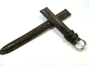 12 mm BRAUN UHRENARMBAND ARMBAND HAIFISCH PRÄGUNG UHRENBAND LEDER 1203 - Picture 1 of 2